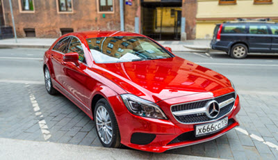 Modern Red Mercedes Car