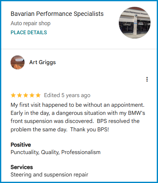 Review of Bavarian Performance Specialists By Art Griggs